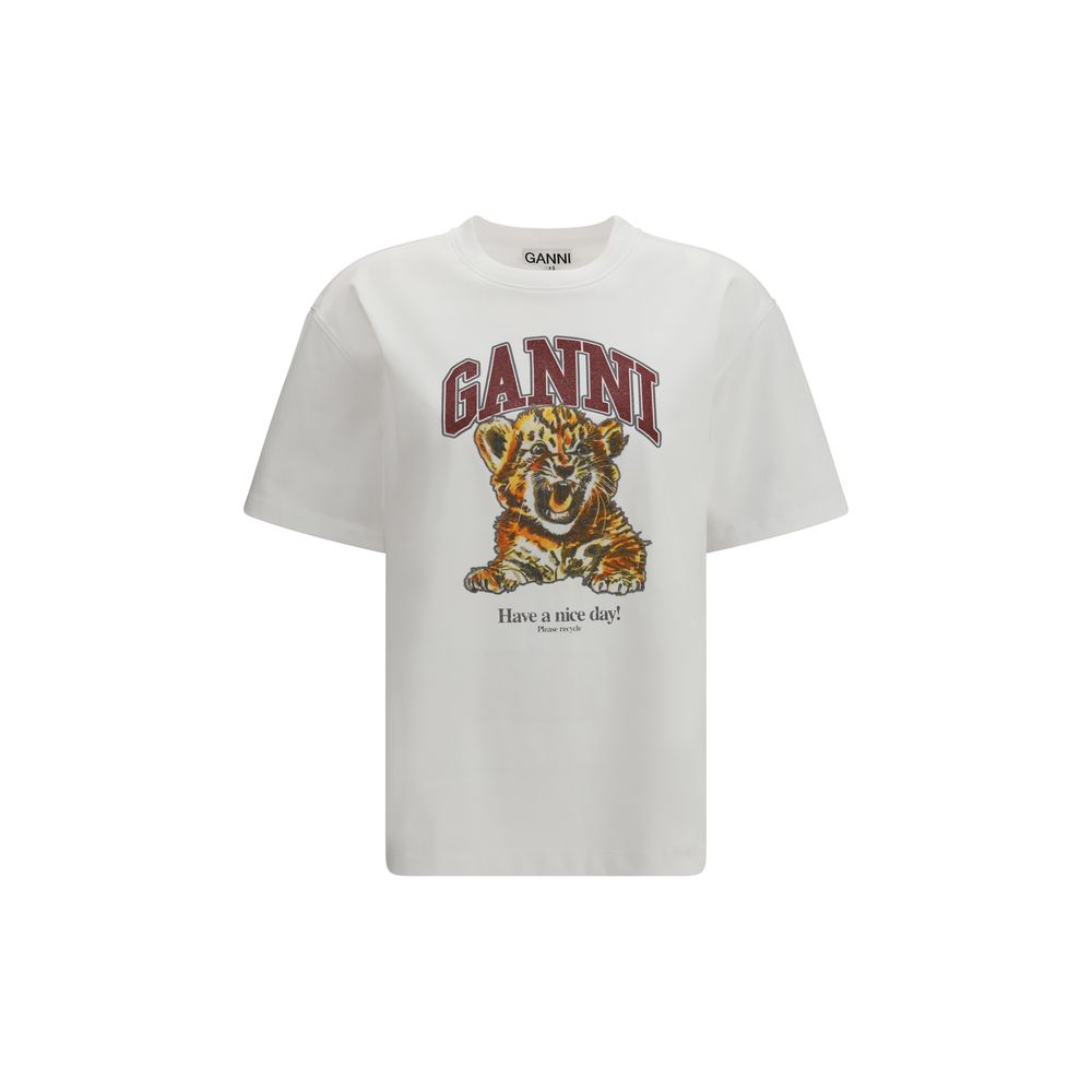 Ganni Witte Katoenen T-Shirt
