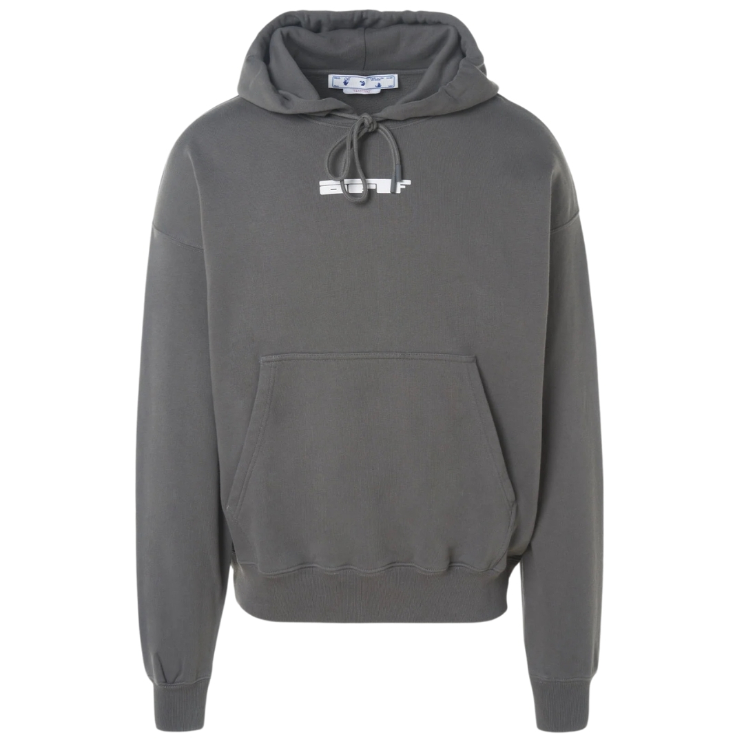 Gebroken witte teddy arrow skate-fit staalgrijze hoodie