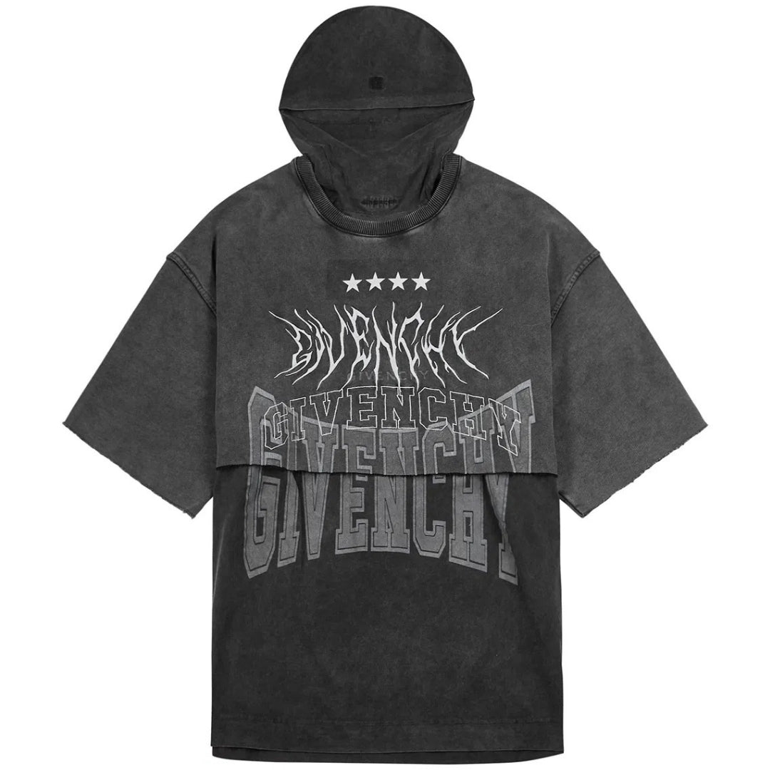 Givenchy overlappend ontwerp grijs T-shirt