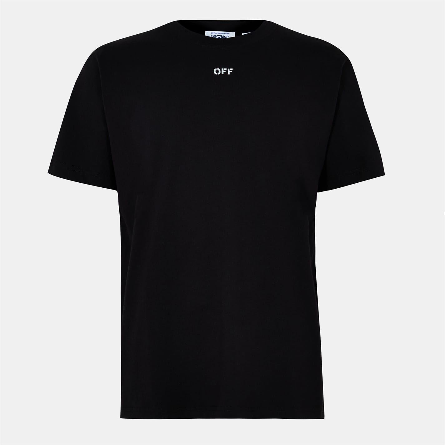 Heren Off White Pijl Slim T in Zwart-Wit