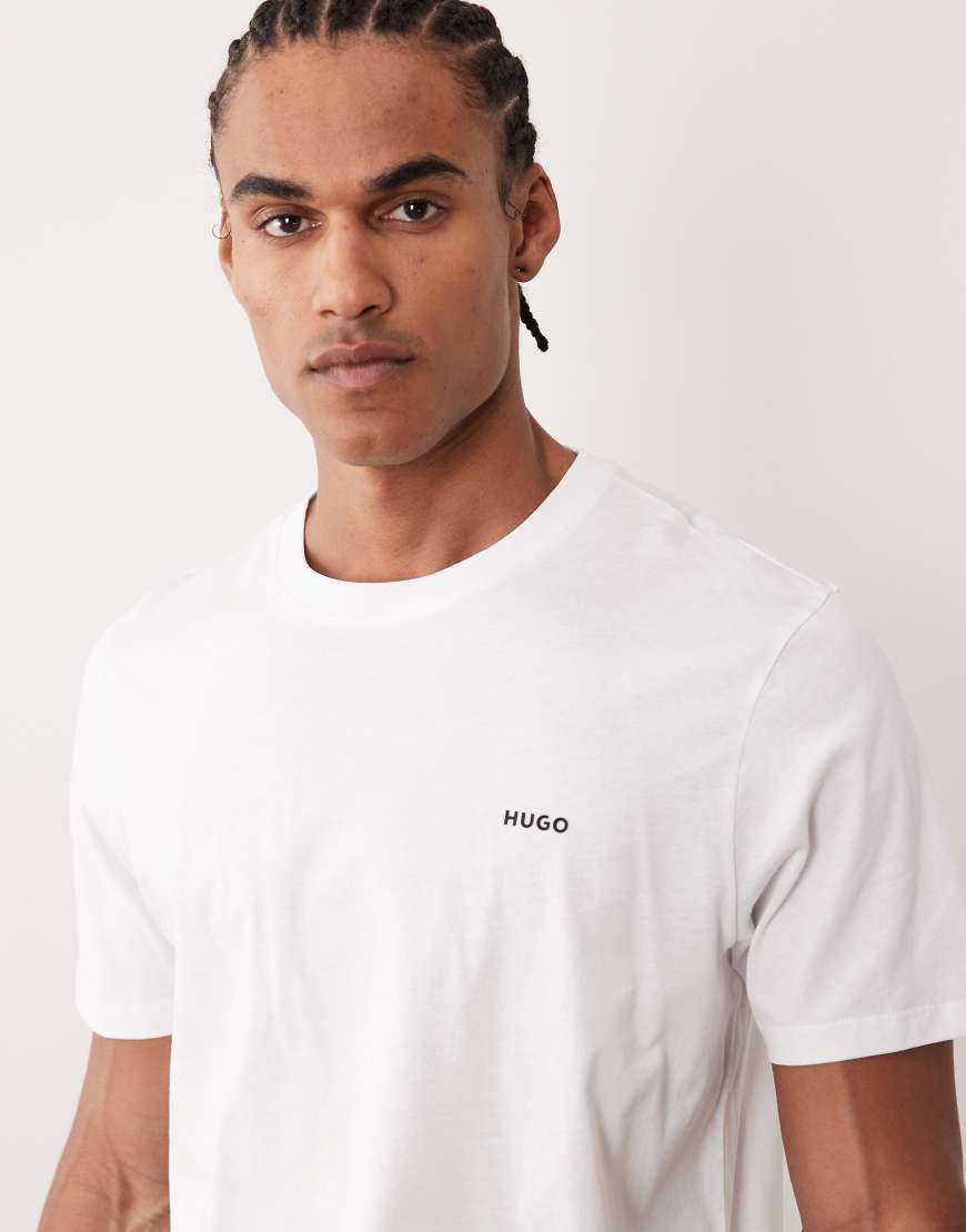 Hugo Boss - Dero - T-Shirt in Weiß mit kleinem Logo