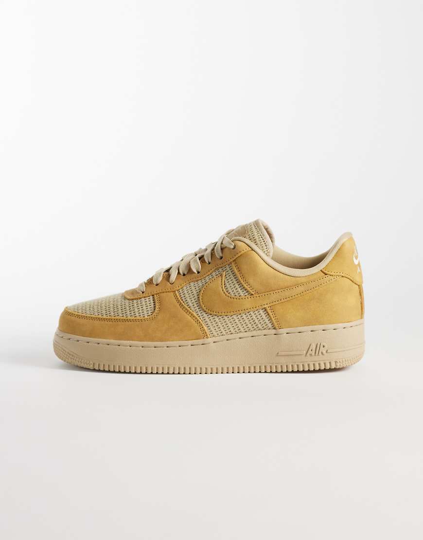 Nike - Air Force 1 '07 LV8 - Sneaker aus Webstoff in Braun-Weiß