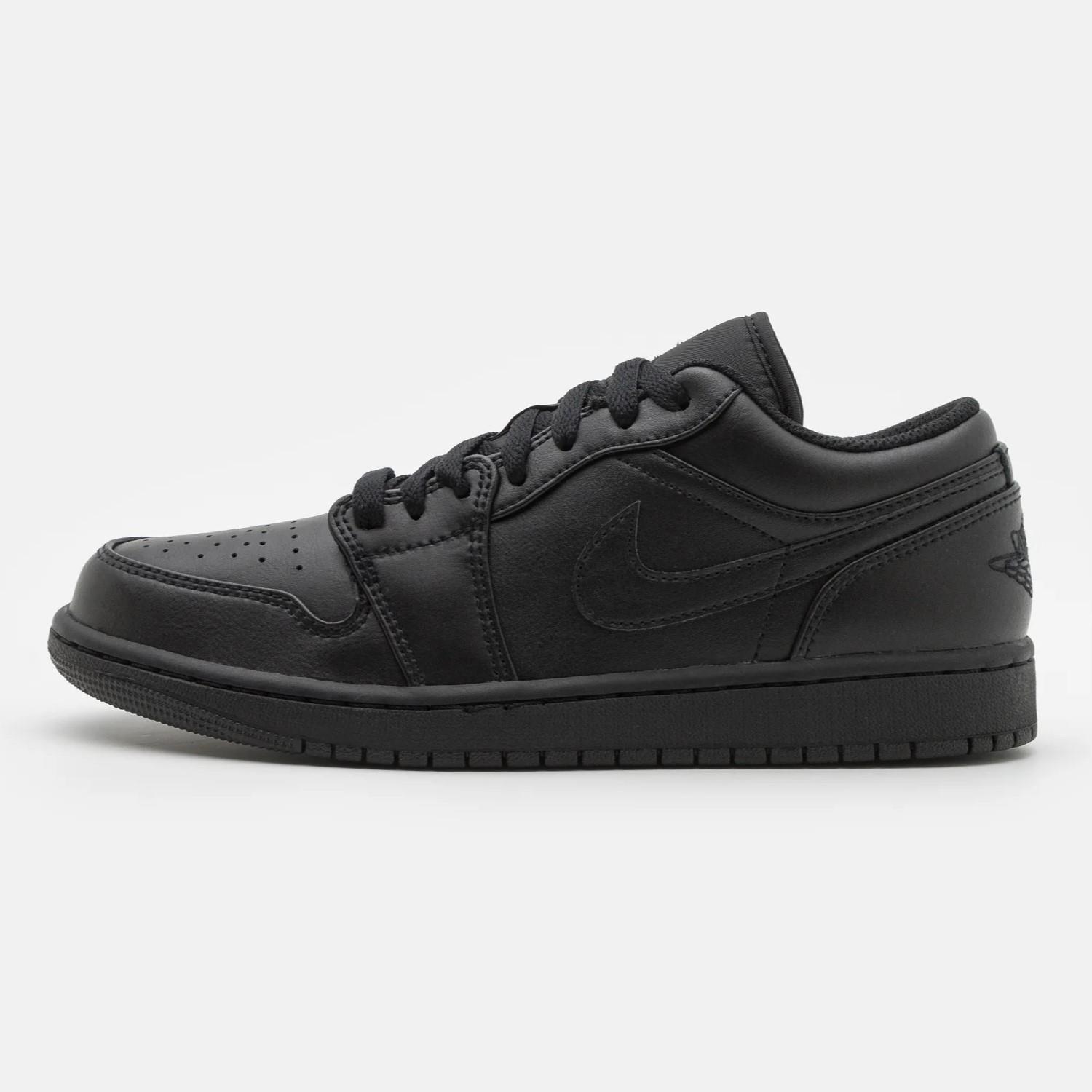 Nike Air Jordan 1 Low Herensneakers in zwart/zwart/wit