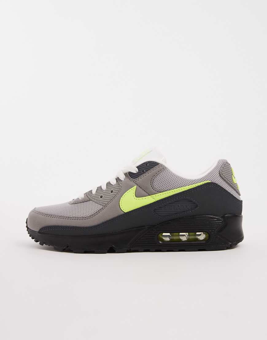 Nike - Air Max 90 - Sneaker in Grau und Neongelb