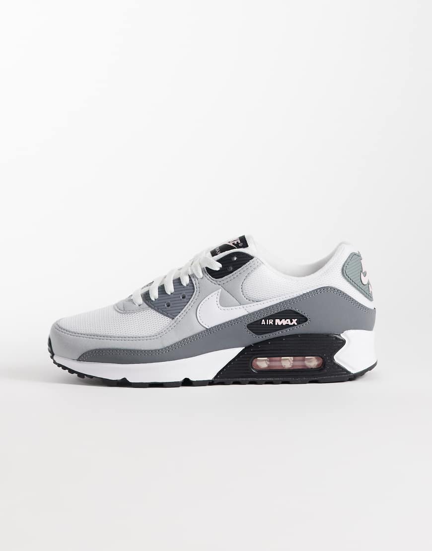 Nike - Air Max 90 - Sneaker in Weiß, Grau und Schaumrosa