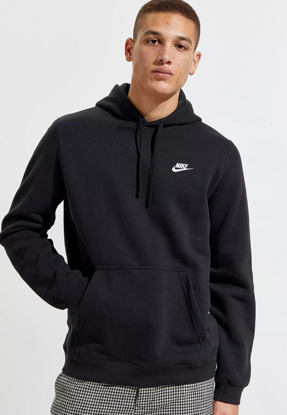 Nike Club pullover hoodie geborduurd logo in marineblauw