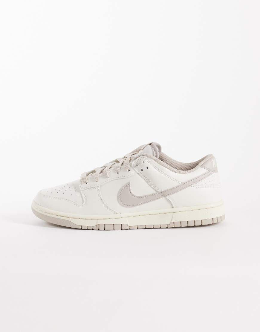 Nike - Dunk Low Retro - Niedrige Sneaker in Wollweiß und Grau
