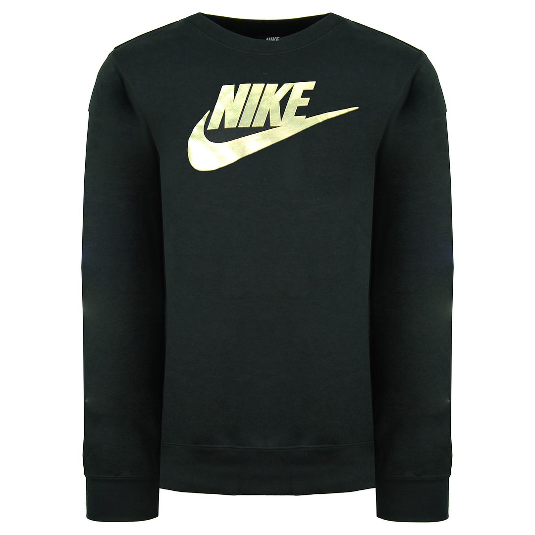 Nike Graphic Logo Zwart Lange Mouw French Terry Crew Kindersweaters CU8518 010