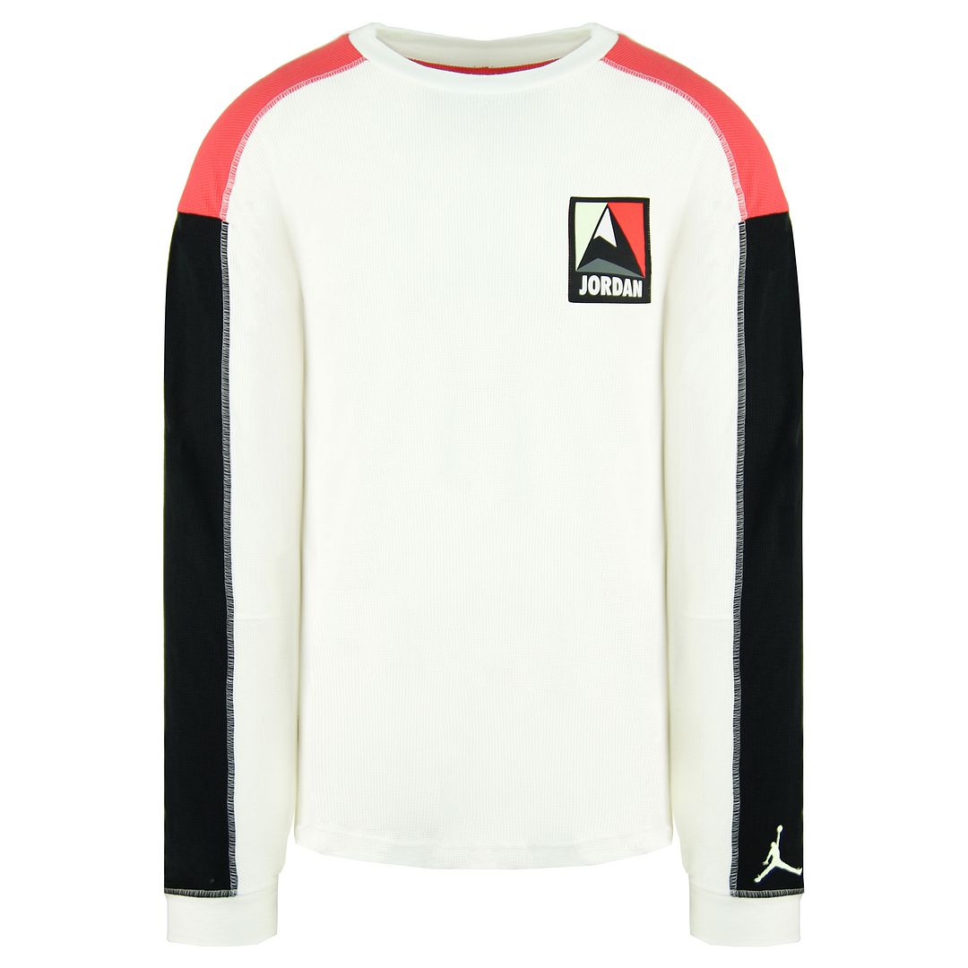 Nike Jordan Logo Lng Mouw Crew Wit Heren Winter Utility Thermische Top CT3382 100