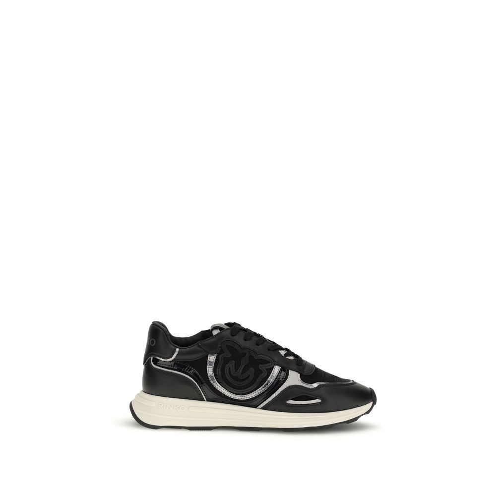 PINKO Zwarte Kalfslederen Bos Taurus Atletische Sneakers