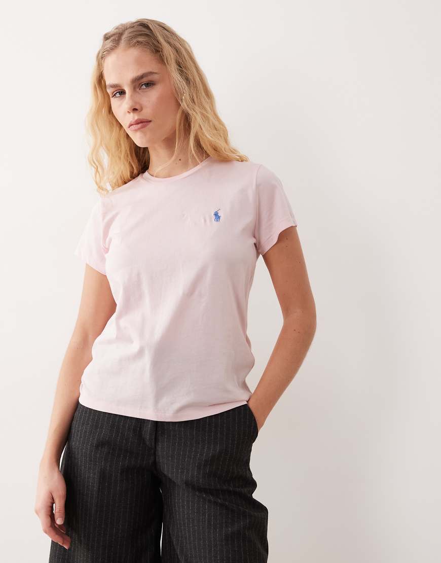 Polo Ralph Lauren - Klassisch geschnittenes T-Shirt in Rosa mit Markenlogo und Rundhalsausschnitt