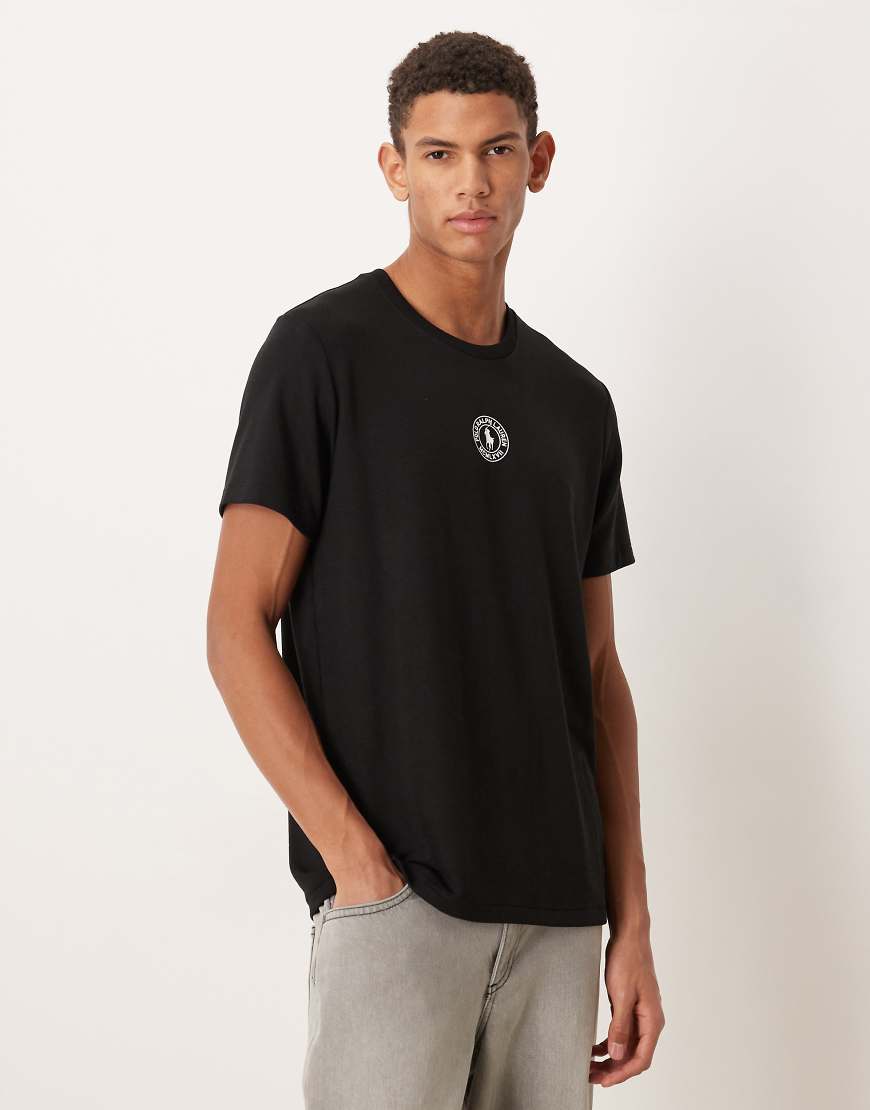 Polo Ralph Lauren - Lounge-T-Shirt in Polo-Schwarz mit mittigem Markenlogo