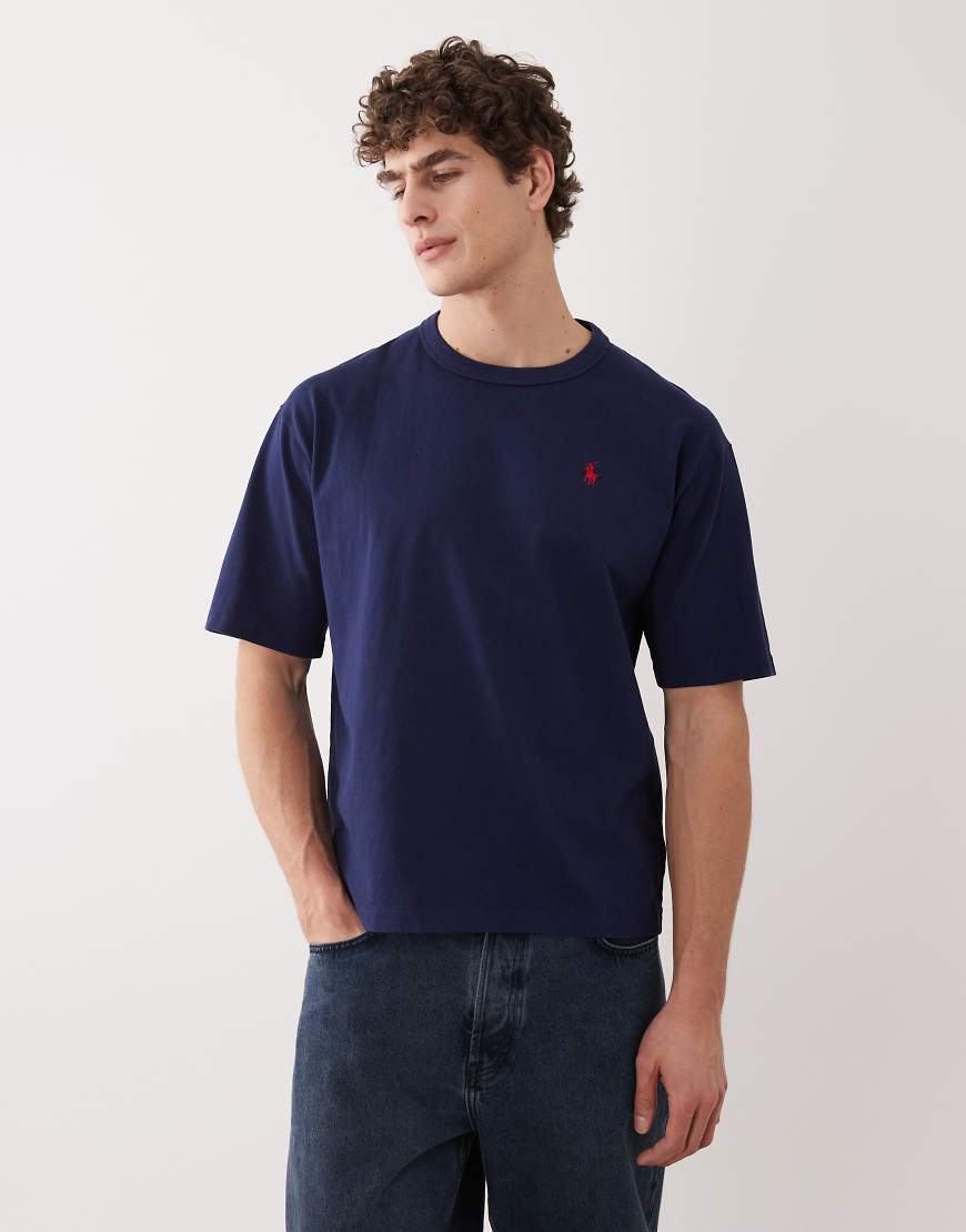 Polo Ralph Lauren - Schweres T-Shirt in Newport-Marineblau mit Pony-Logo