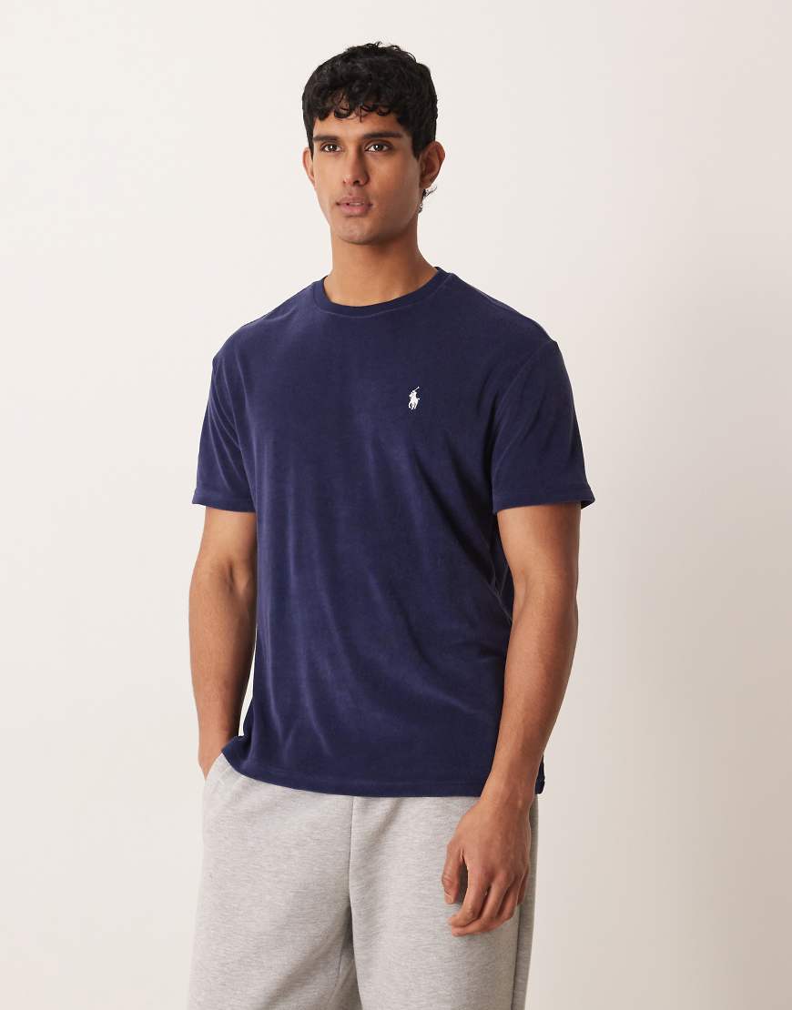 Polo Ralph Lauren - T-Shirt aus Frottee in Newport-Marineblau mit Markenlogo, Kombiteil