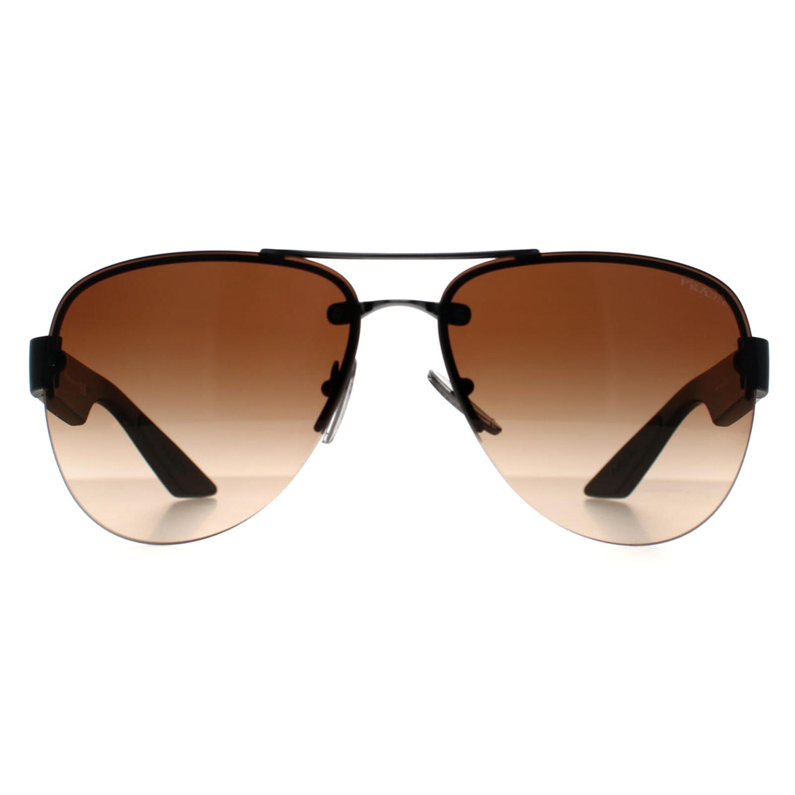 Prada Sport PS55YS 5AV02P gunmetal bruin gradiÃ"nt zonnebril
