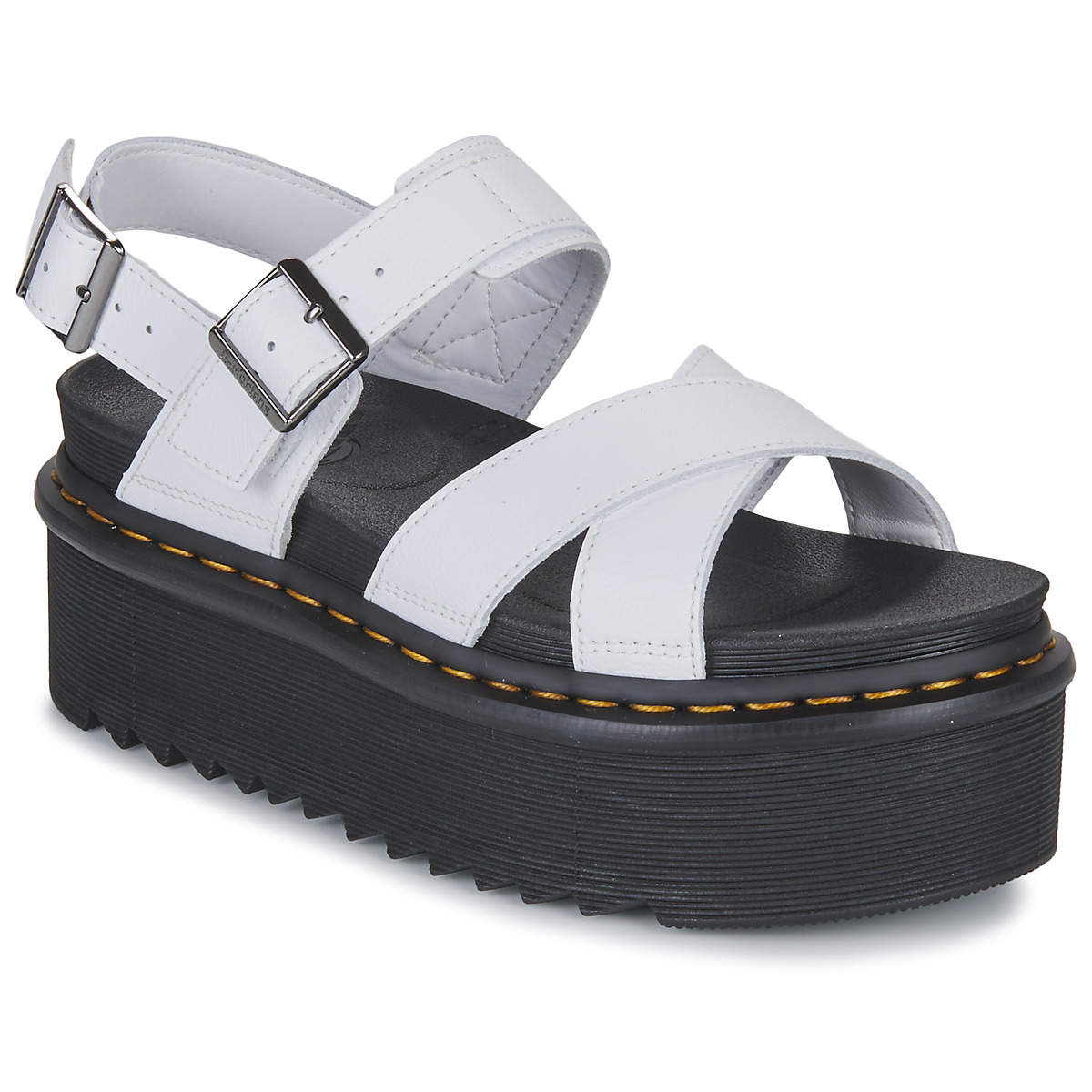 Sandalen met sleehak Dr. Martens VOSS II WHITE ATHENA