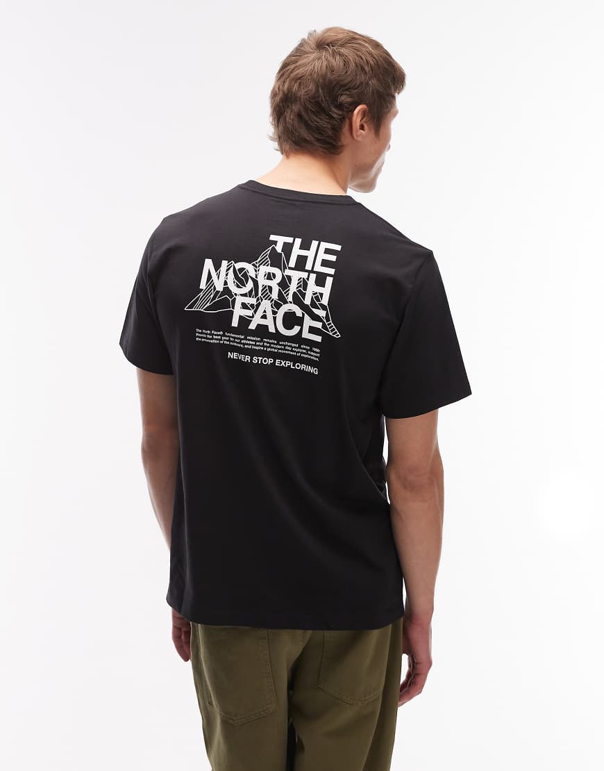 The North Face - Mountain Sketch - T-Shirt in Schwarz mit Rückenprint