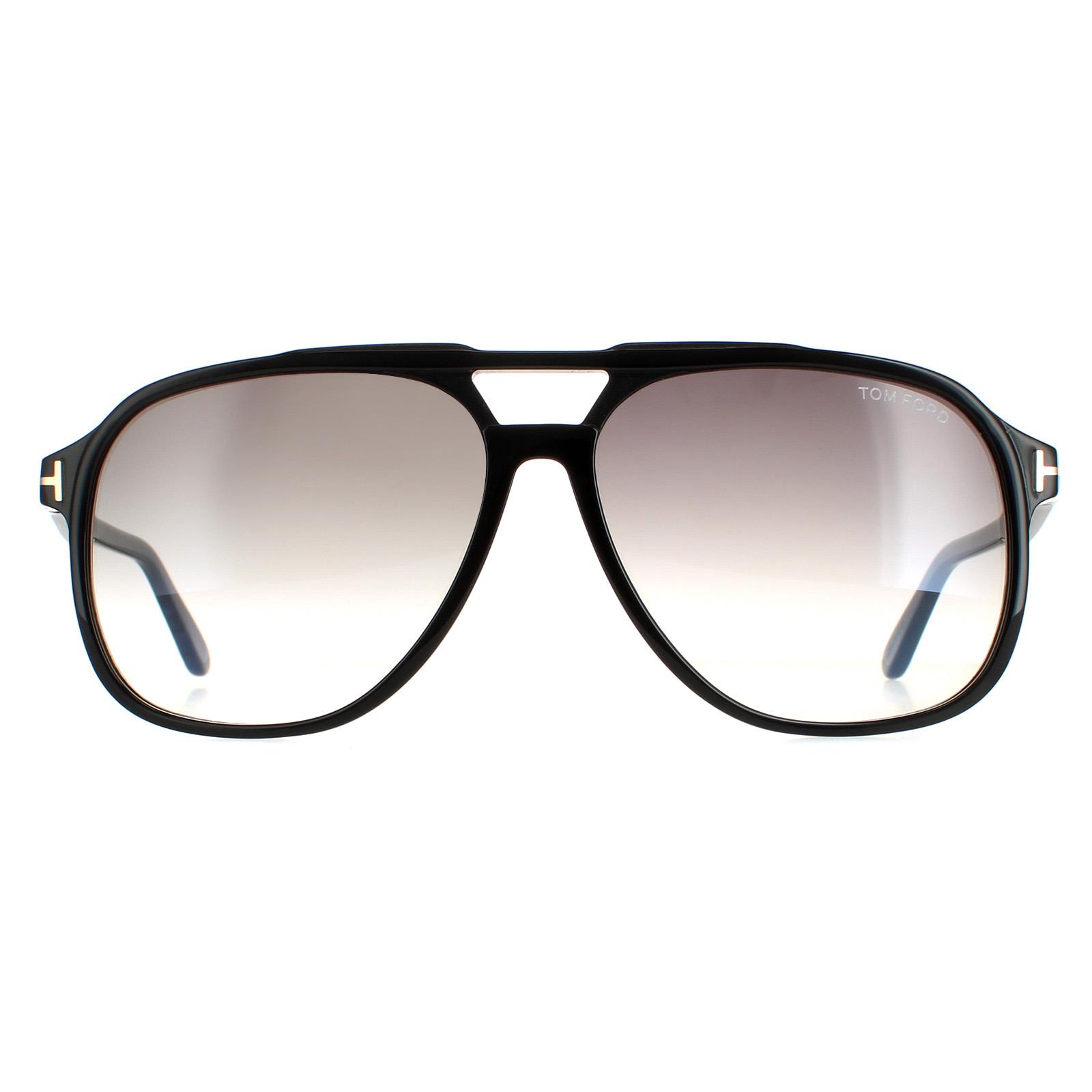 Tom Ford zonnebril raoul ft0753 01b glanzende zwarte rookgradiënt