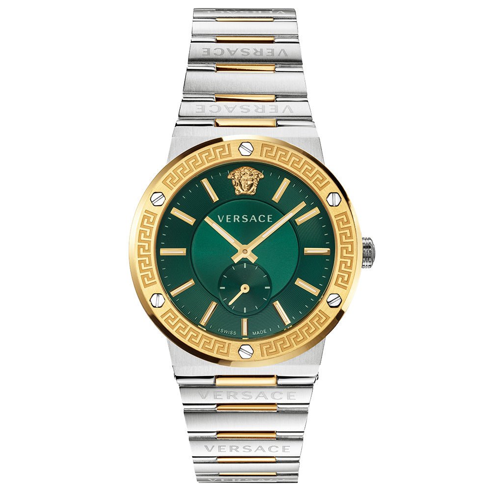 Versace VEVI00420 Herenhorloge Greca Tweekleurig Groen Wijzerplaat