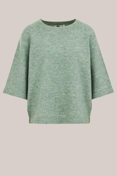 WE Fashion - Dames gebreide trui - Regular fit - Groen - Maat: XS