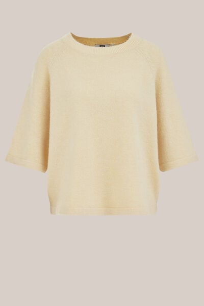 WE Fashion - Dames gebreide trui - Regular fit - Lichtgeel - Maat: S