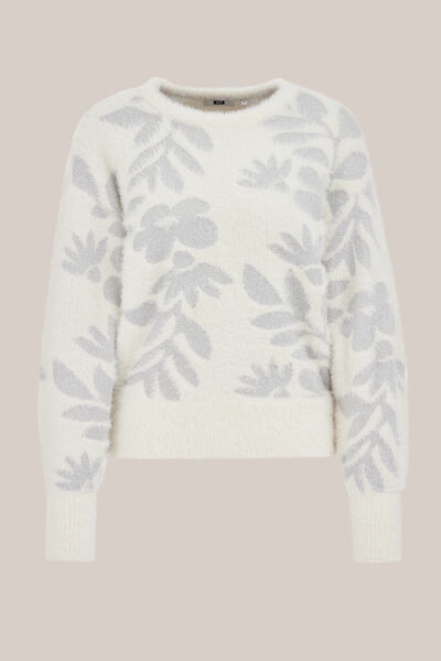 WE Fashion - Dames trui met glittergaren - Regular fit - Gebroken wit - Maat: S