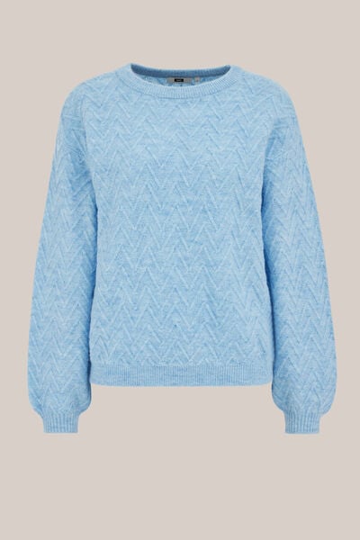 WE Fashion - Dames trui met structuur - Regular fit - Blauw - Maat: XS