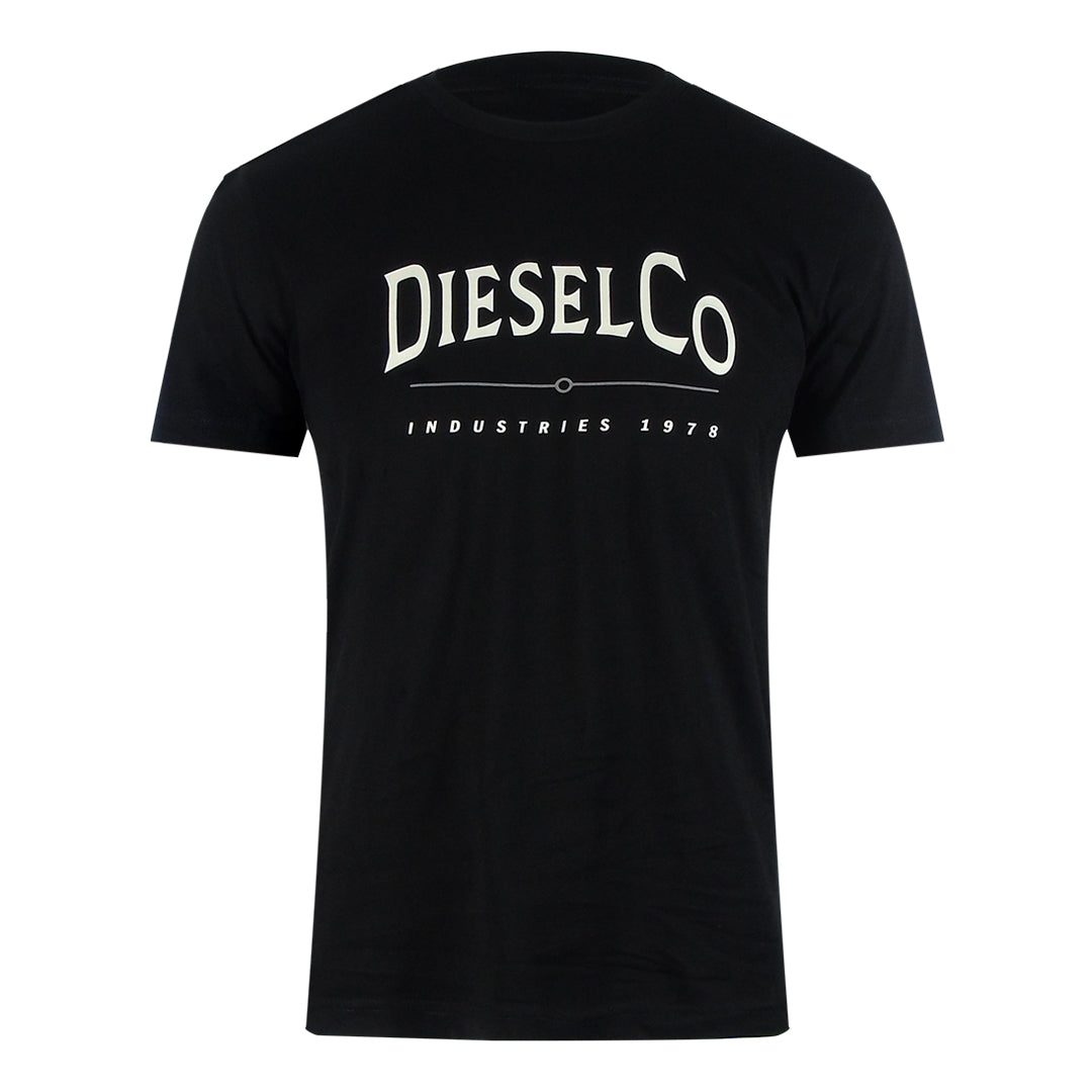 Zwart T-shirt Met Het Logo Van Diesel Industries