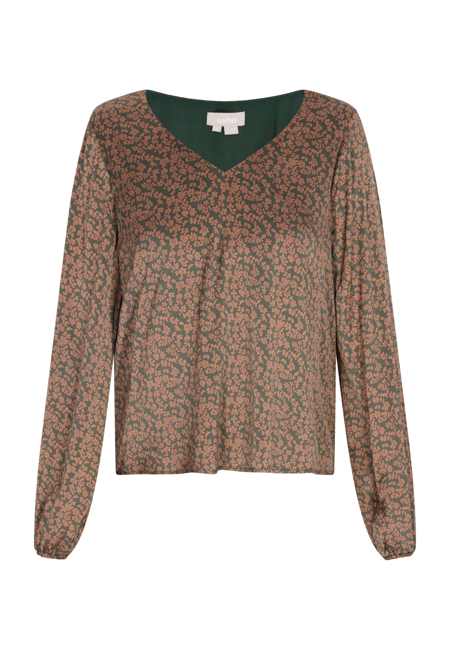 usha Blouse Dames Groen Oranje