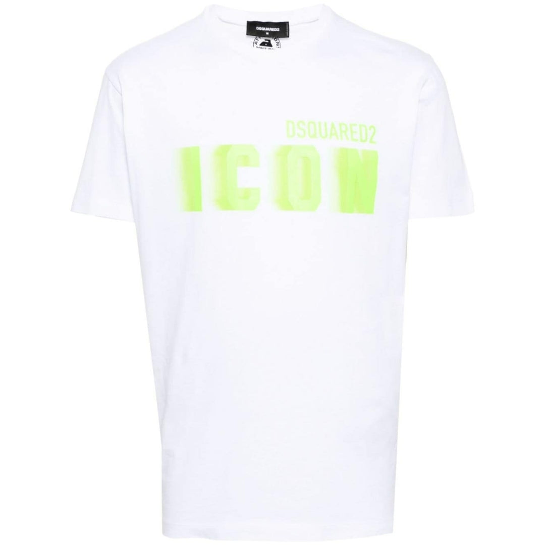 Dsquared2 Cool Fit Groen Blur Icon Logo Wit T-shirt
