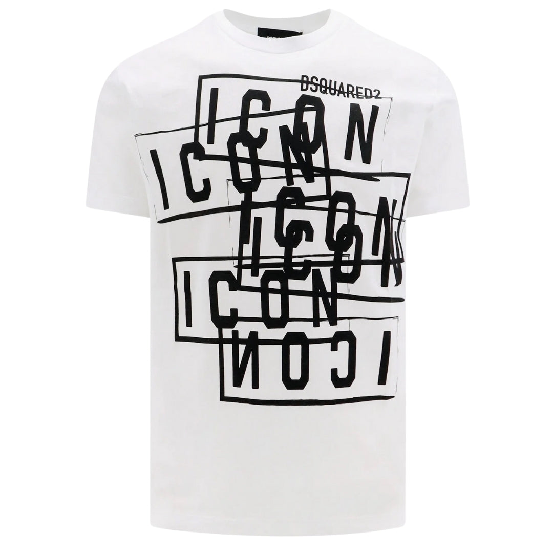 Dsquared2 pictogram stempels logo wit T-shirt