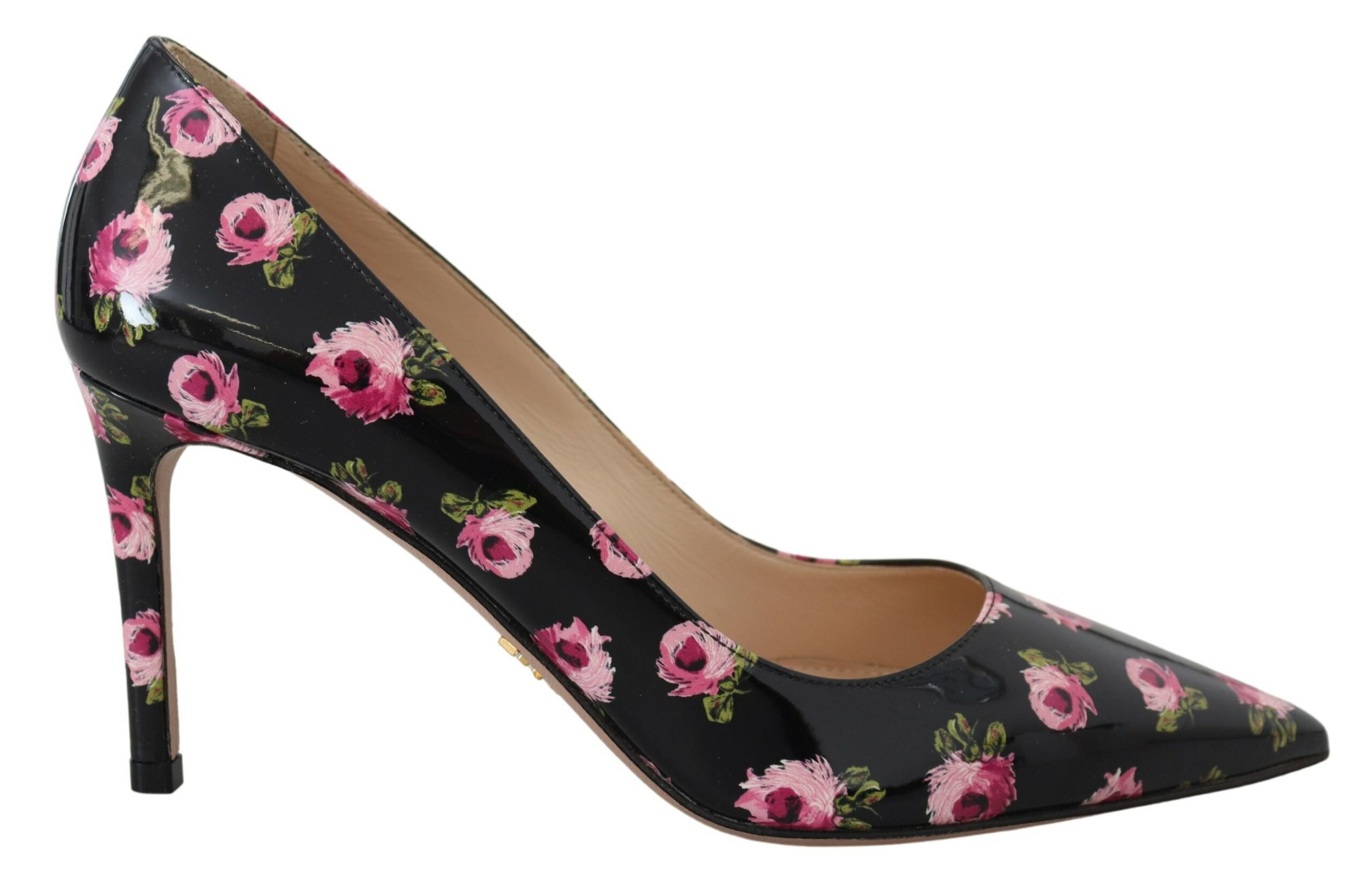 Florale Patenten Leren Hakken Met Print