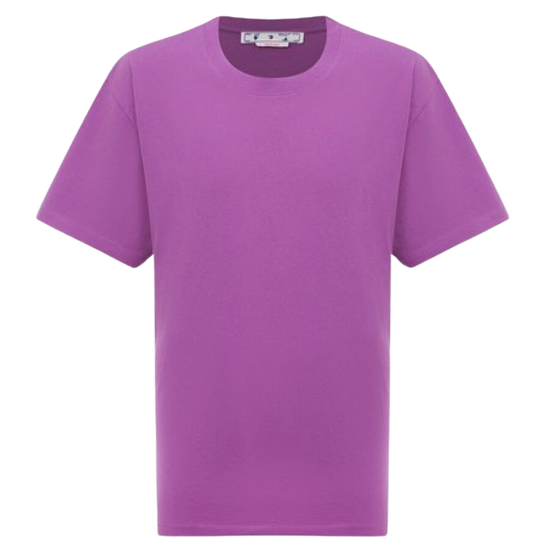 Gebroken wit Diag Tab oversized fit paars T-shirt