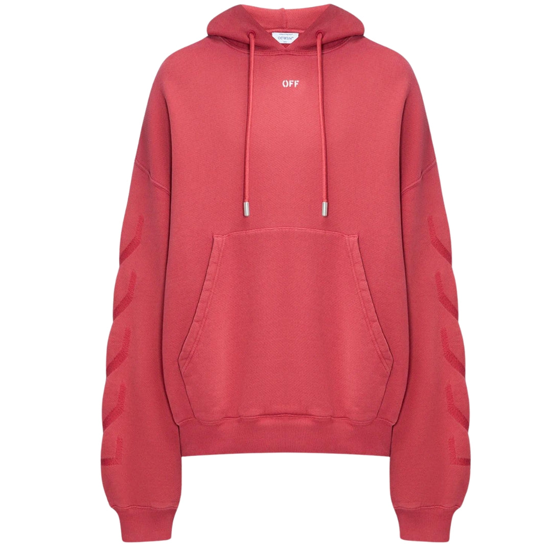 Gebroken witte St. Matthew Design Skate Fit gewassen rode hoodie