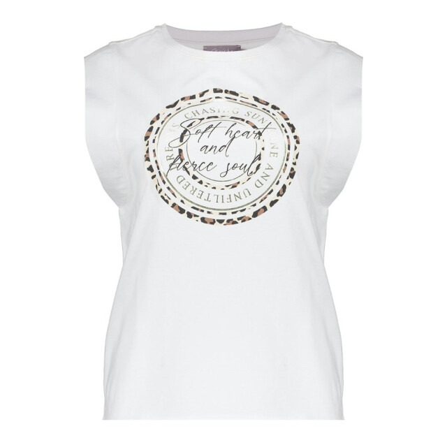 Geisha t-shirt soft heart 62383-41 10 off-white/bla
