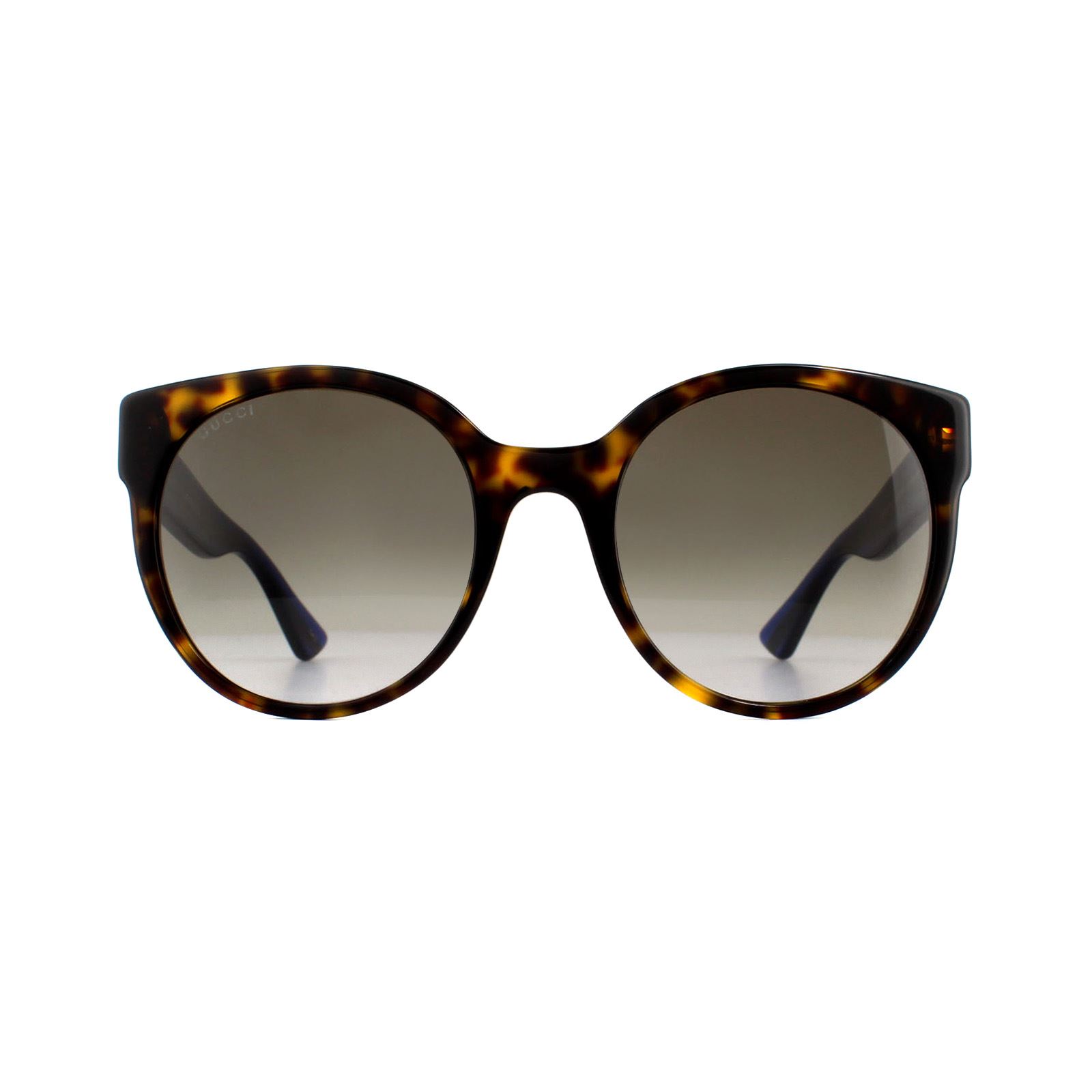 Gucci Zonnebril GG0035S 004 Havana Glitter Blauw En Roodbruin