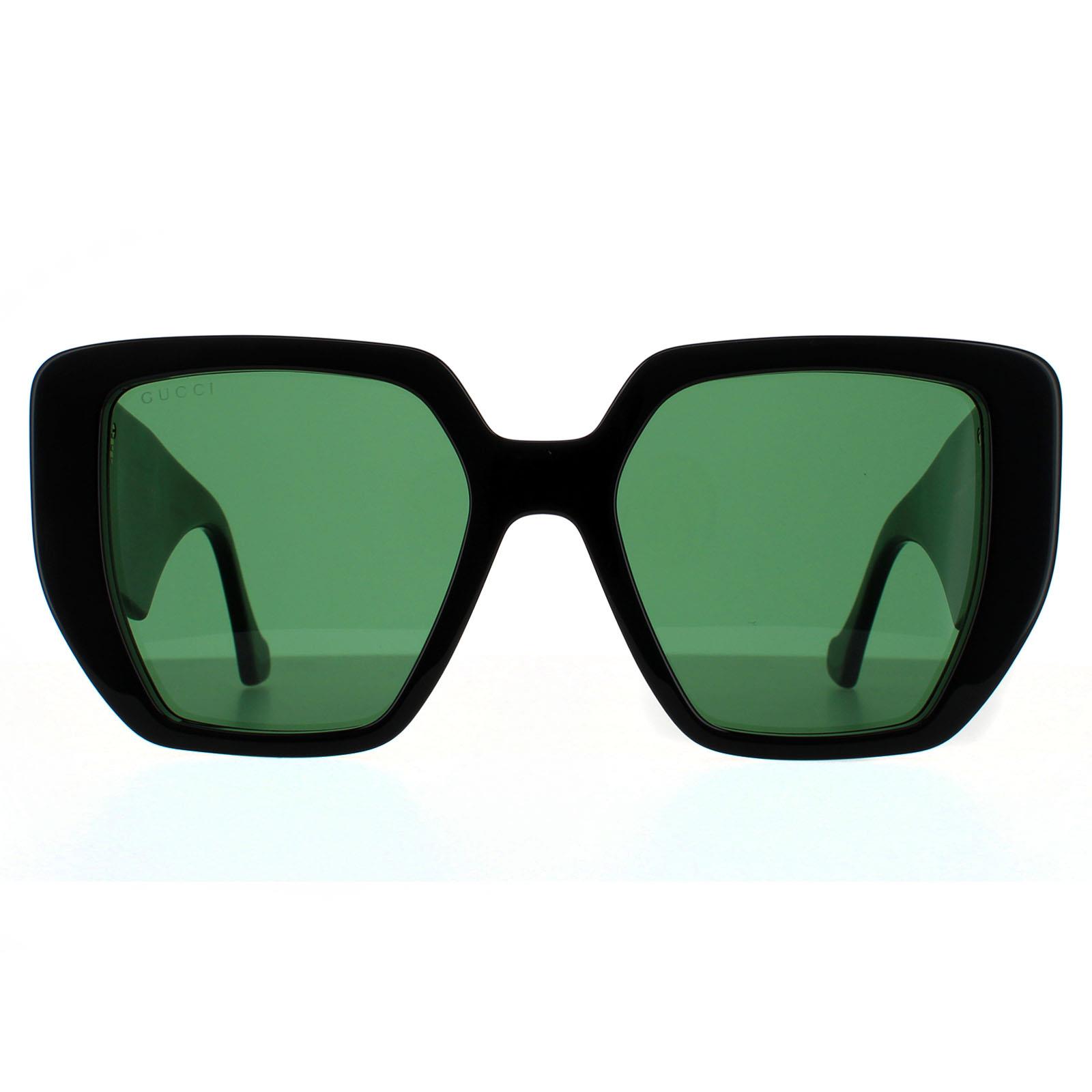 Gucci zonneBril GG0956S 001 Zwart en groene werveling Green