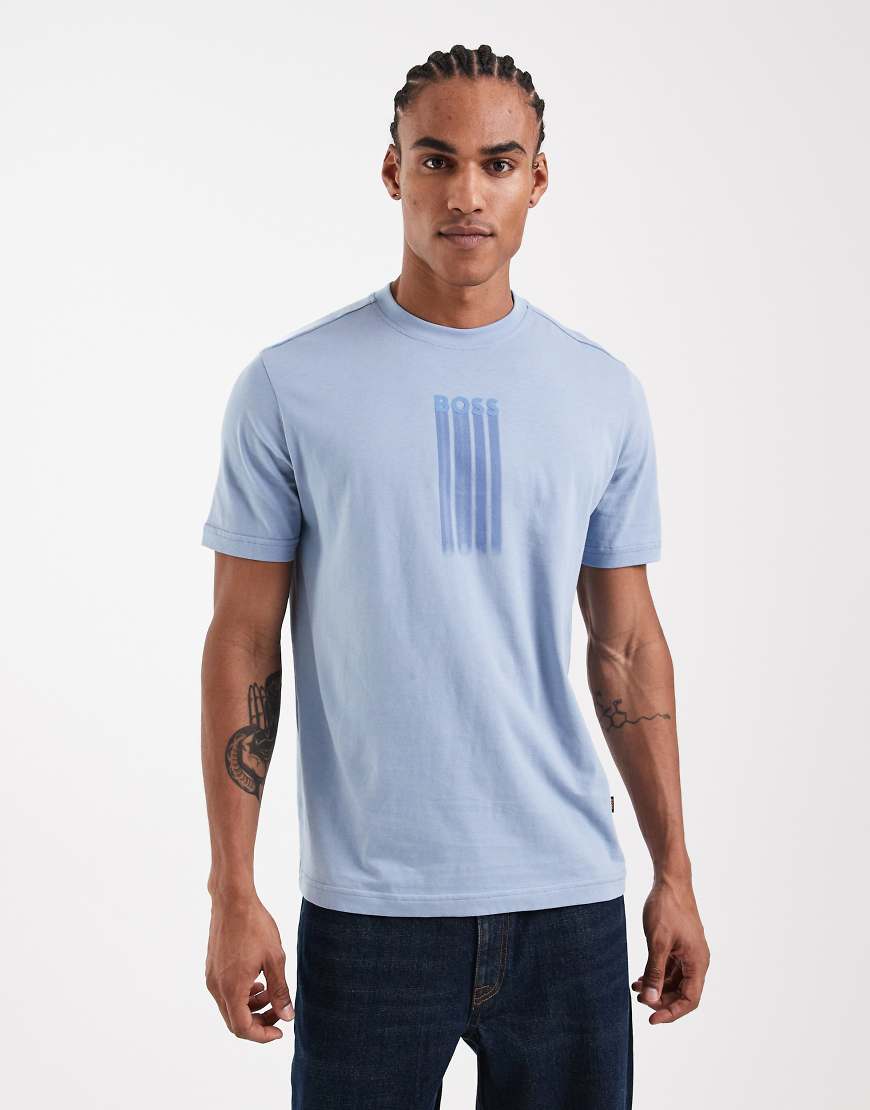 HUGO BOSS - Regular-Fit-T-Shirt in Pastellblau mit Grafik