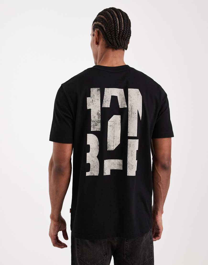 HUGO BOSS - Regular-Fit-T-Shirt in Schwarz mit Rückenprint