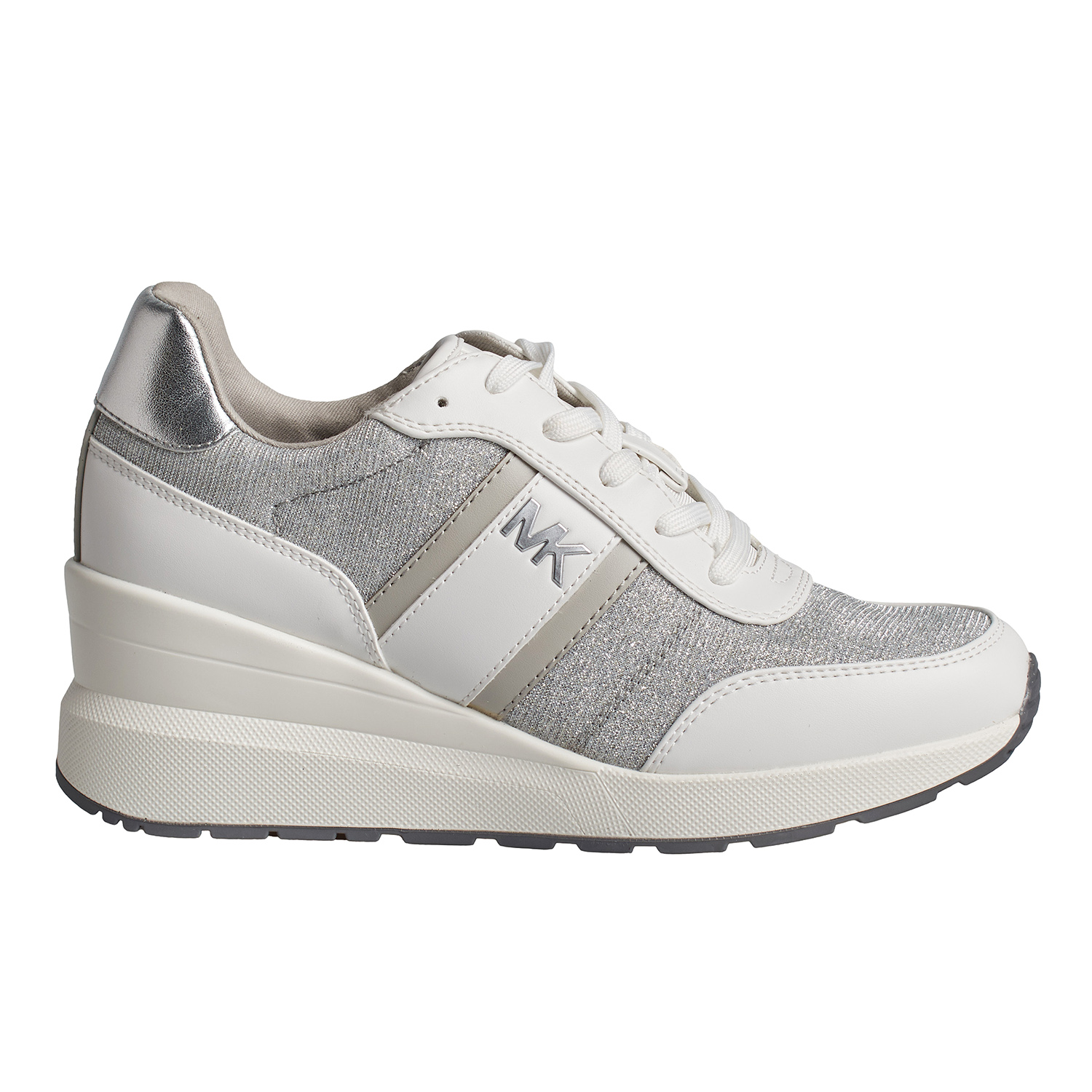 Mabel Dames Sneakers van Leer en Mesh met Glimmende Ketting 43S4MBFSBD