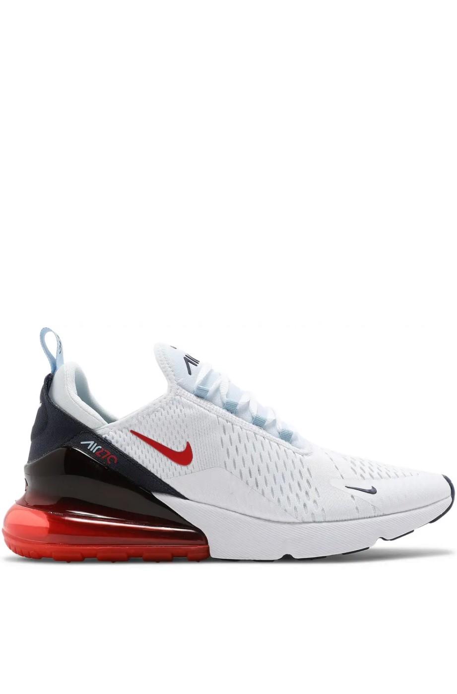 Nike Air Max 270-trainers, Wit/Chile Red-Midnight Navy