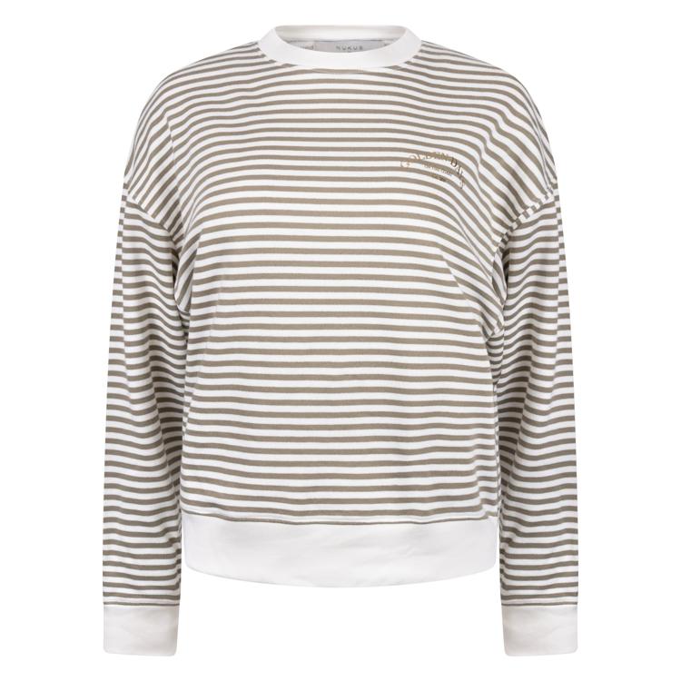Nukus Trui Patty Stripe | Offwhite/Army