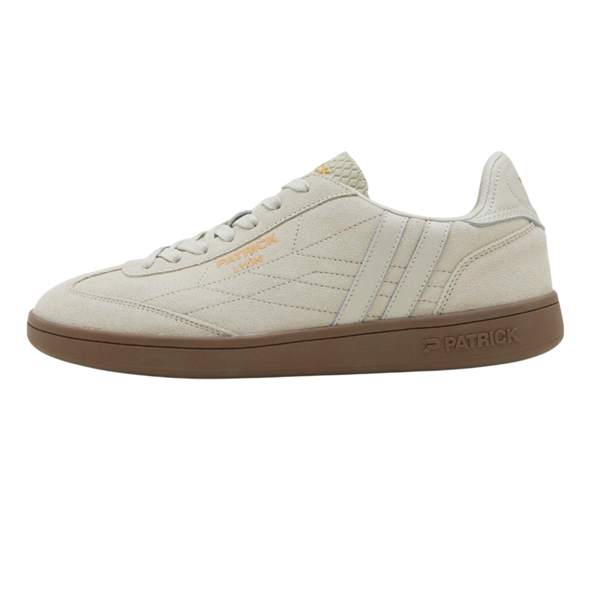 Patrick Mens Lyon Suède Cupsole Trainers (Off White/Gum)