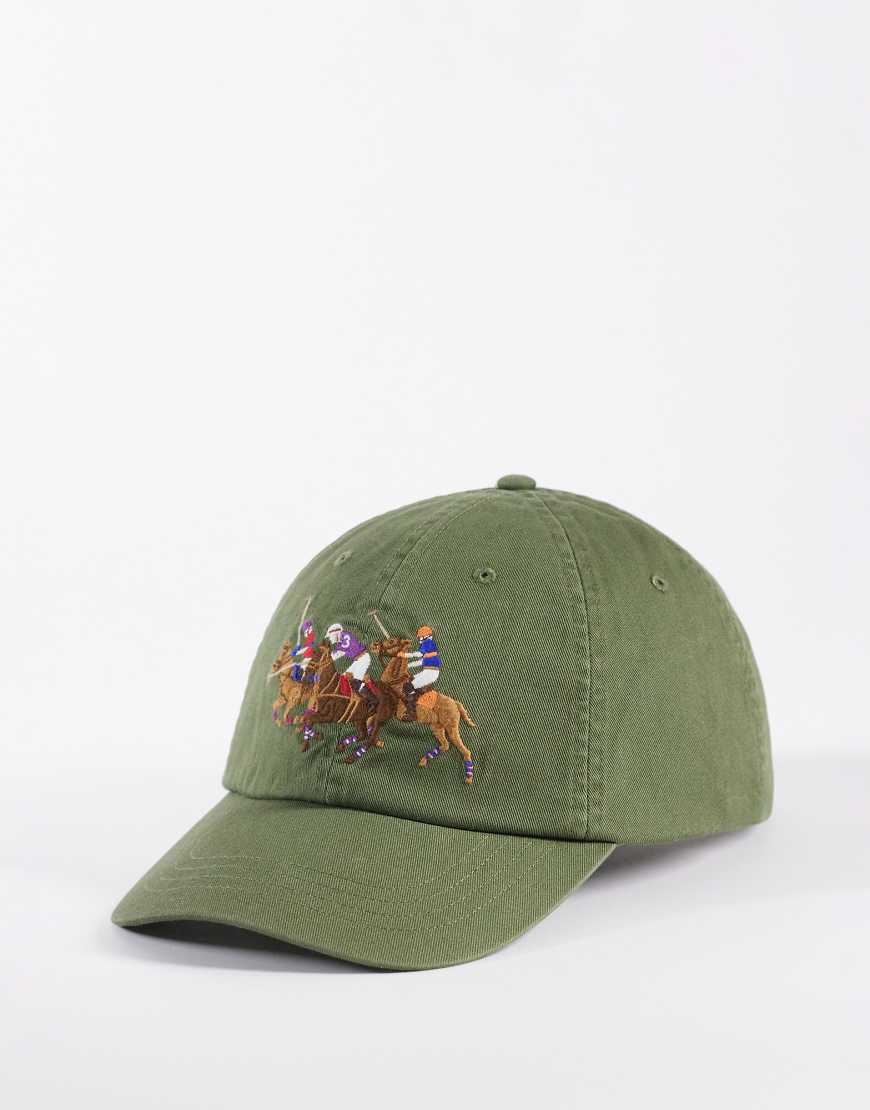 Polo Ralph Lauren - Baseballkappe in Supply Olive mit Polospieler-Grafik-Schwarz