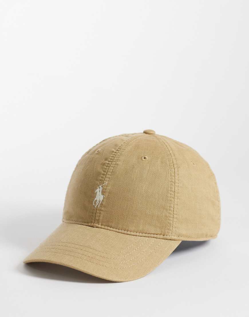 Polo Ralph Lauren - Baseballkappe in hellem Kaffeebraun mit Markenlogo
