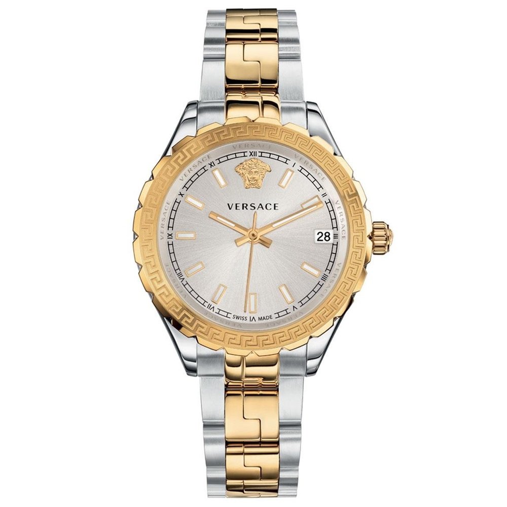 Versace V12030015 Hellenyium Quartz Zilveren Wijzerplaat Dames Horloge