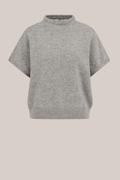 WE Fashion - Dames gebreide trui met structuur - Regular fit - Grijs - Katoen - Maat: M