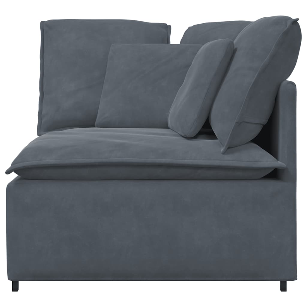 vidaXL Modulaire hoekbank met kussens 100 cm donkergrijs