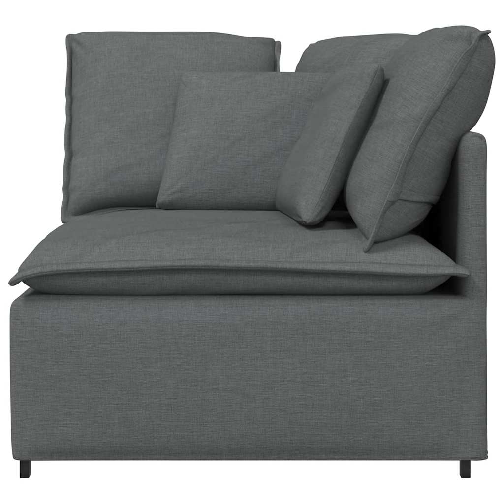 vidaXL Modulaire hoekbank met kussens 100 cm donkergrijs